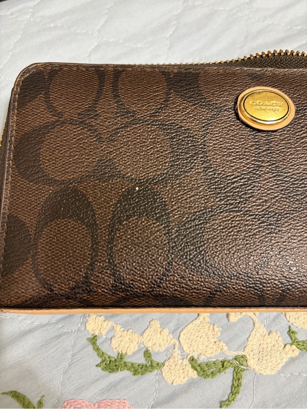 Coach Signature Peyton Coated Canvas Double Zip Carryall Tote & Wallet PreOwned - Picture 5 of 16